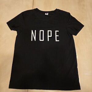 Nope Graphic Tee - Black & White Minimalist